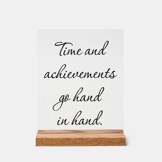 Señal Acrílica Tiempo Y Logros Rótulo Acrílico (Anverso)