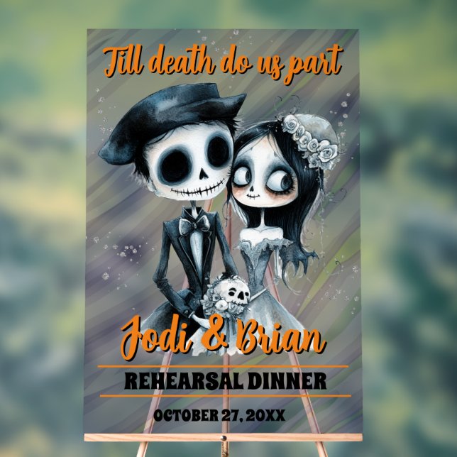 Señal Acrílica Till Death Do Us Part Halloween Wedding (Neutral )