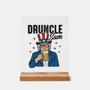 Señal Acrílica Tío Borracho Sam Diseño Divertido de Cerveza Patri
