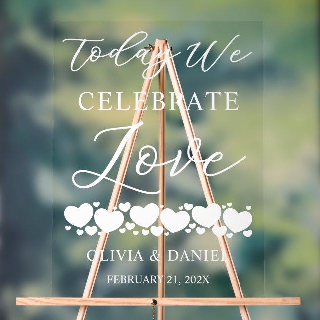 Señal Acrílica Today We Celebrate Love Custom Wedding Welcome (Neutral )