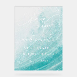 Señal Acrílica Todo lo que quiero es amar a Ocean Beach Verde azu