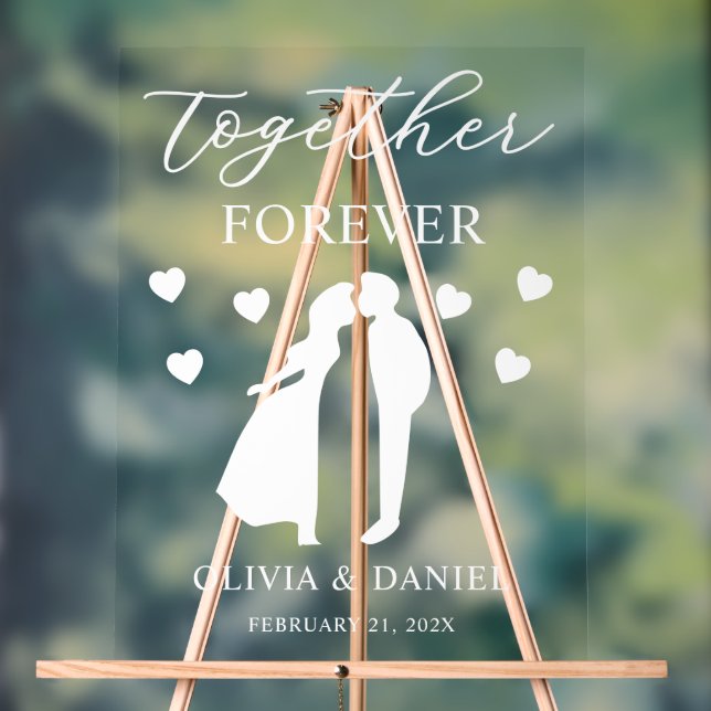 Señal Acrílica Together Forever Personalized Wedding (Neutral )