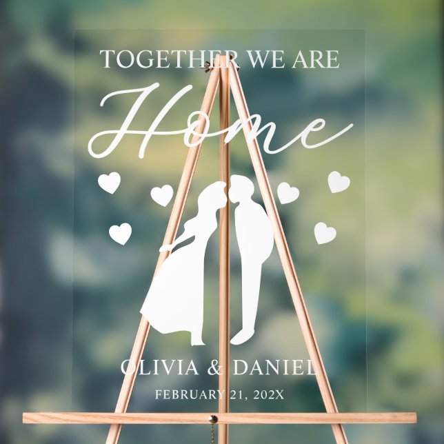 Señal Acrílica Together We Are Home Custom Wedding (Neutral )