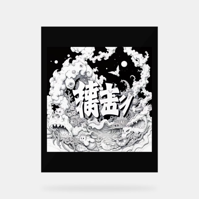 Señal Acrílica Tokio Blanco y Negro (Anverso)