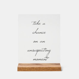 Señal Acrílica Tomar Una Oportunidad De Rótulo Acrílico