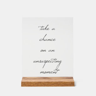 Señal Acrílica Tomar Una Oportunidad De Rótulo Acrílico