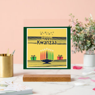 Señal Acrílica Tono cálido y celebratorio de Kwanzaa de SlipperyJ