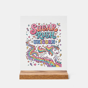 Señal Acrílica Tormenta de Azúcar Unicornio Unicornio Kawaii Merc