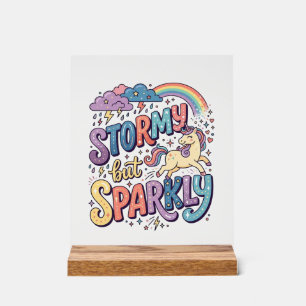 Señal Acrílica Tormenta de unicornio pero diseño de mercancía cap
