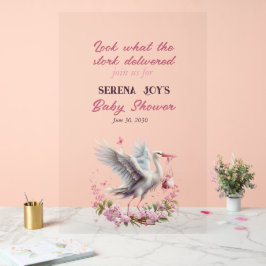 Señal Acrílica Tormenta entregando a una niña bebé