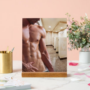 Señal Acrílica Torso masculino musculoso sin camiseta de Slippery