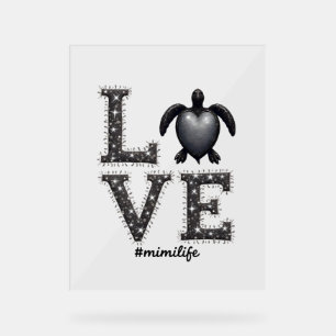 Señal Acrílica Tortuga de la abuela - Ama a Mimi Life Sea Turtle,
