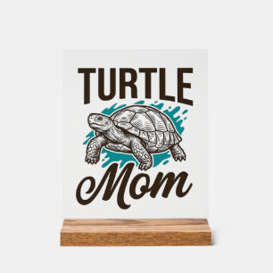 Señal Acrílica Tortuga Mamá Diseño Vectorial de Grabado Vintage_1
