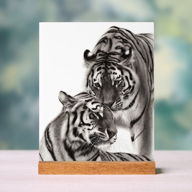Señal Acrílica Touch - Pintura de tigre original a mano (Neutral )