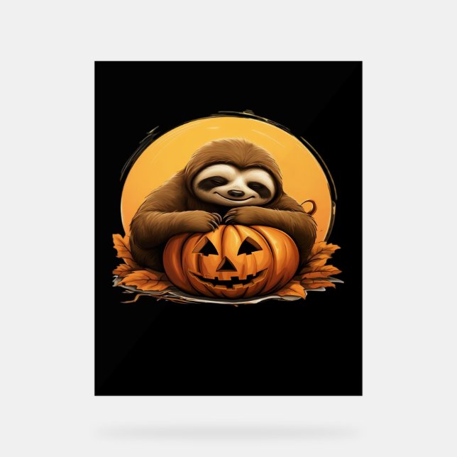 Señal Acrílica Tragedia durmiente y calabaza de Halloween Classic (Anverso)