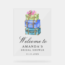 Señal Acrílica Travel bridal shower welcome sign