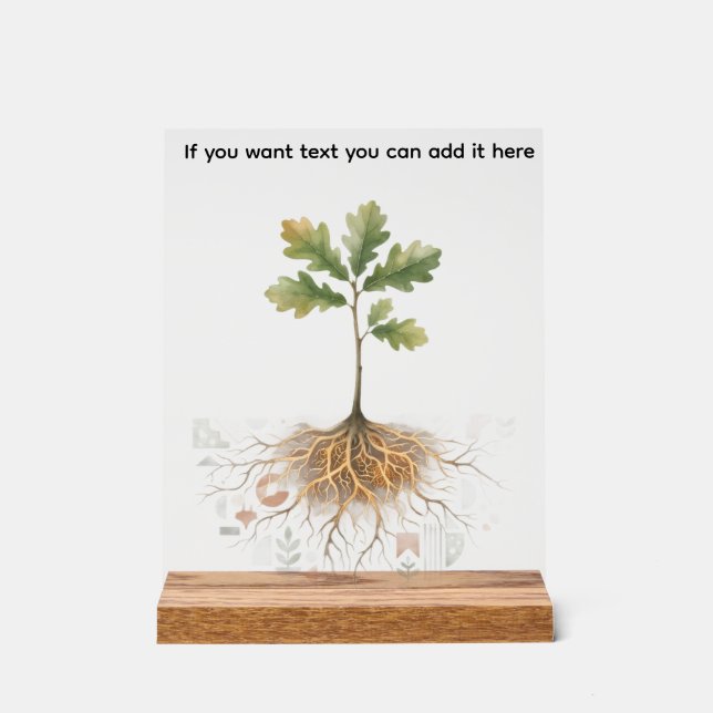 Señal Acrílica Tree of Life Roots and Heart Personalized (Anverso)