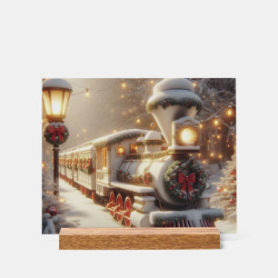 Señal Acrílica Tren mágico de Navidades de invierno en Wonderland