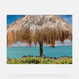 Señal Acrílica Tropical Beach Hut Wall Art Coastal Decor