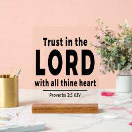 Señal Acrílica Trust in the Lord Proverbs 3 5 kjv Acrylic Sign