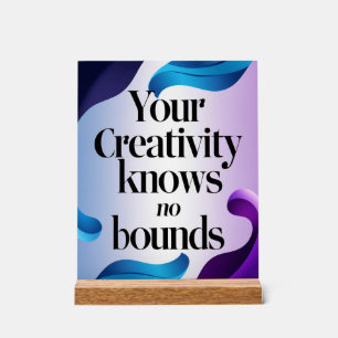Señal Acrílica Tu creatividad no tiene límites
