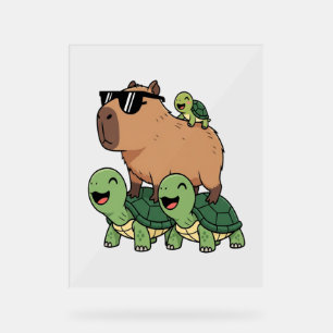 Señal Acrílica Turtle Rige Capybara, curioso capibara