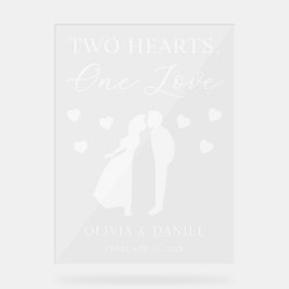 Señal Acrílica Two Hearts, One Love Personalized Wedding