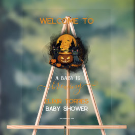 Señal Acrílica Un bebé se está preparando para el Baby Shower de