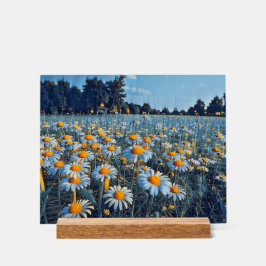 Señal Acrílica Un campo lleno de camiles en flor