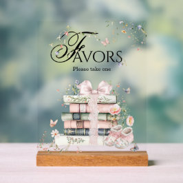 Señal Acrílica Un nuevo capítulo comienza libro floral Baby Girl 