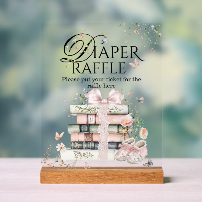 Señal Acrílica Un nuevo capítulo comienza libro floral Baby Girl  (Neutral )