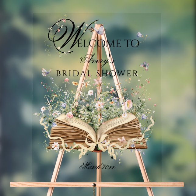 Señal Acrílica Un nuevo capítulo comienza libro Wildflower desped (Neutral )
