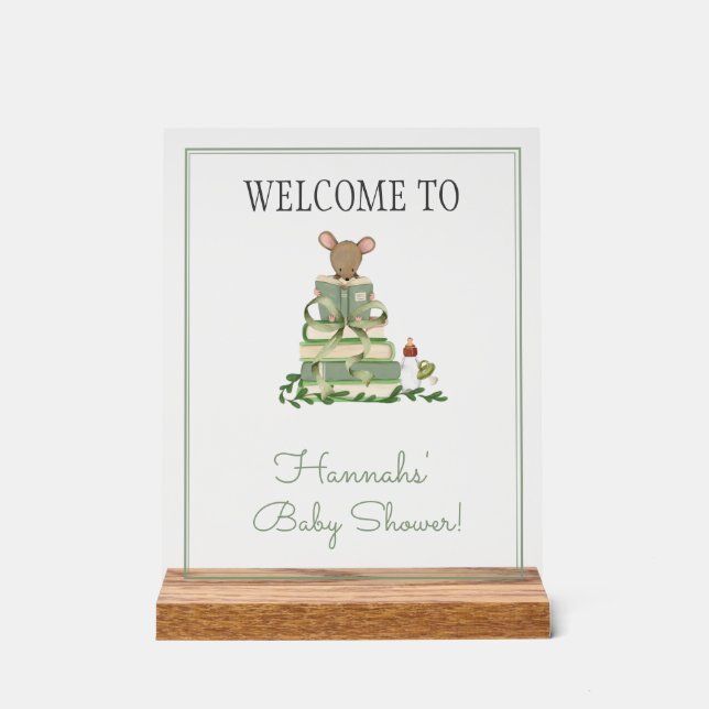 Señal Acrílica Un nuevo capítulo de bienvenida de Baby Shower (Anverso)