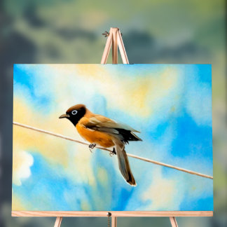 Señal Acrílica Un pájaro solitario y colorido