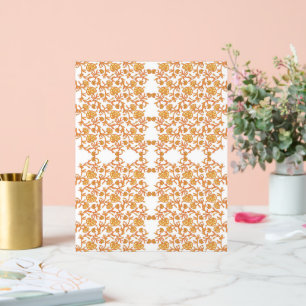 Señal Acrílica un papel pintado en blanco y naranja con un diseño