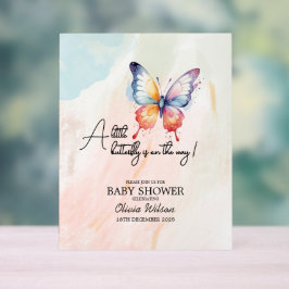 Señal Acrílica Un pequeño Baby Shower de mariposa pintoresca
