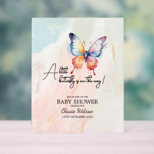 Señal Acrílica Un pequeño Baby Shower de mariposa pintoresca
