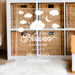 Señal Acrílica Un pequeño pedazo de cielo enviado ducha de bebé b