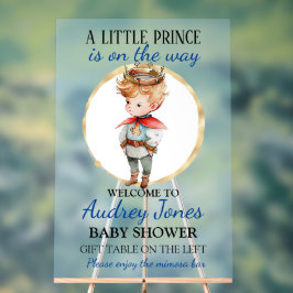 Señal Acrílica Un pequeño príncipe está en camino Baby Shower