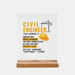 Señal Acrílica Un regalo divertido para la definición de ingenier