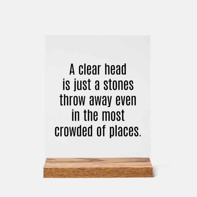 Señal Acrílica Un Rótulo acrílico de cabeza transparente (Anverso)