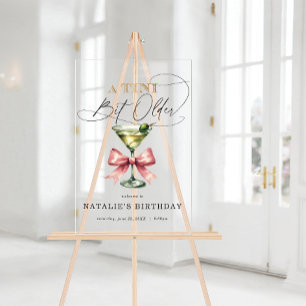 Señal Acrílica Un Tini Un Poco Más Antiguo Martini De Bienvenida