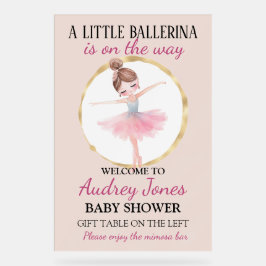 Señal Acrílica Una Ballerina Está En Camino De Baby Shower