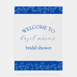 Señal Acrílica Una bienvenida azul a la ducha de novias