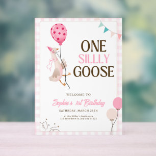 Señal Acrílica Una invitación de un ganso tonto, cumpleaños númer