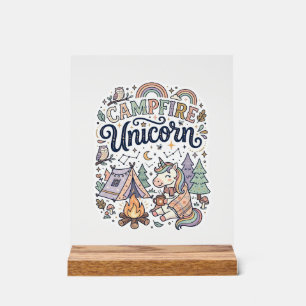 Señal Acrílica Unicorn Campfire Unicorn Premium Vector Sticker an
