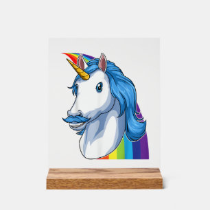 Señal Acrílica Unicornio con Bigote Dadacorn Dadicorn Unicornio D