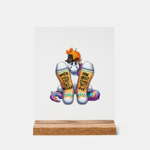 Señal Acrílica Unicornio con calcetines hombres mujeres niños niñ