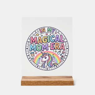 Señal Acrílica Unicornio En Mi Camiseta Divertida Era De Mamá Mág