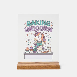 Señal Acrílica Unicornio Horneando Producto Gráfico de Moda Unico